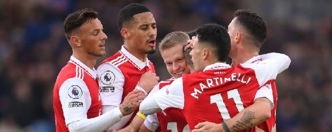 Gabriel Martinelli mencetak gol kemenangan Arsenal atas Leicester City di di King Power Stadium pada Sabtu (25/2/2022) malam WIB.